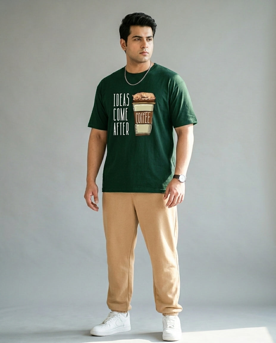 Ideas Come After Coffee Plus Size Men Premium Tee