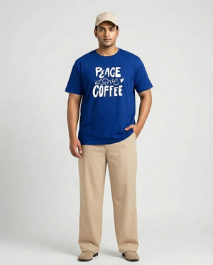 Peace Love Coffee Plus Size Men Premium Tee