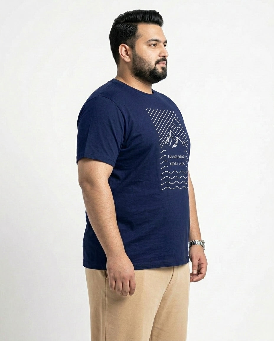 Explore More Worry Less Plus Size Men Premium Tee