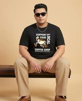 Support Local Coffee Shop Plus Size Men Premium Tee