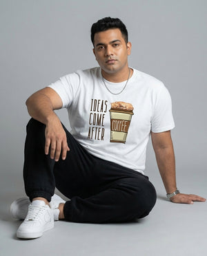 Ideas Come After Coffee Plus Size Men Premium Tee