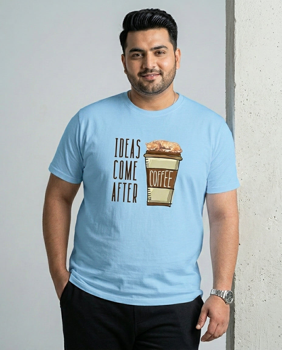 Ideas Come After Coffee Plus Size Men Premium Tee