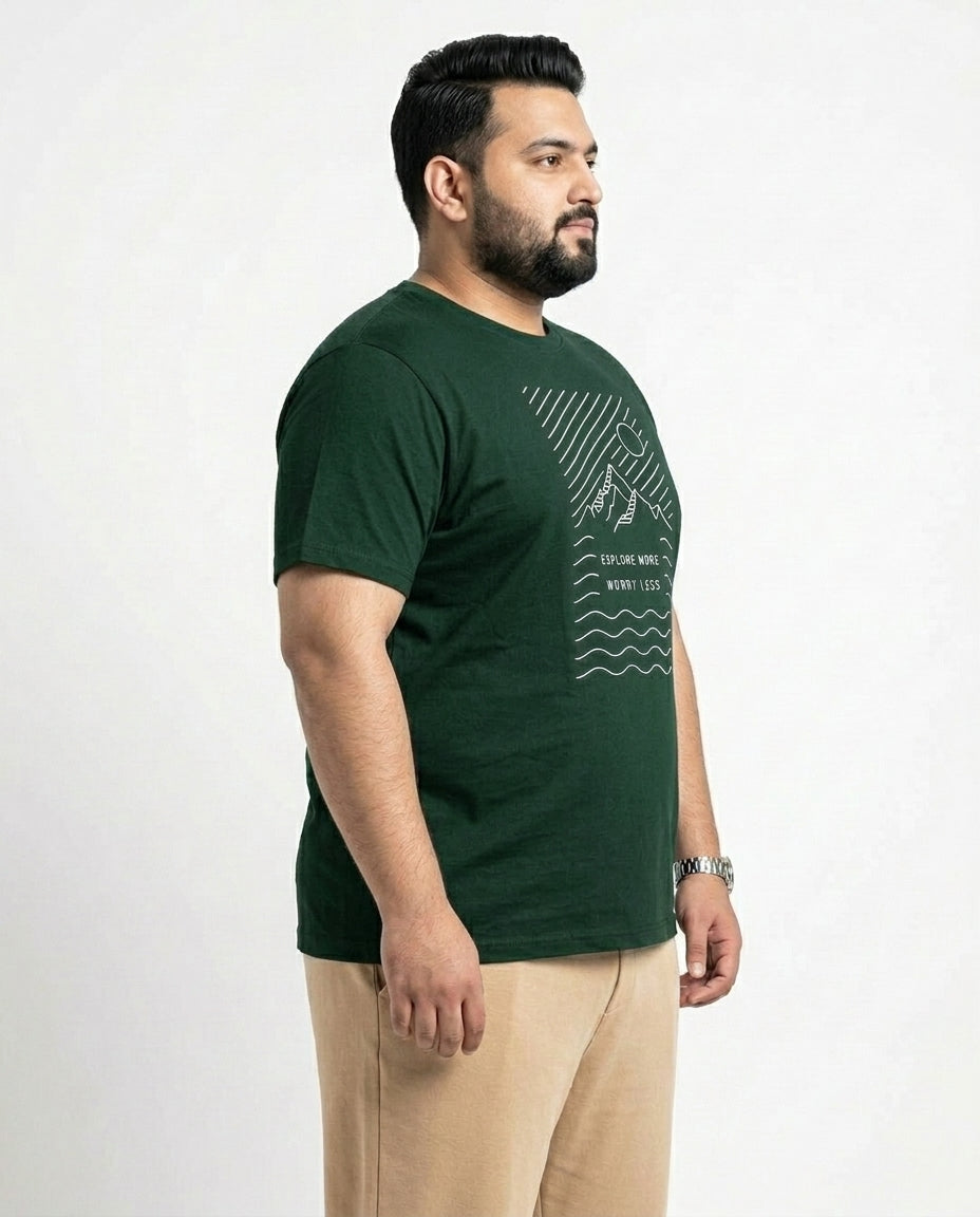 Explore More Worry Less Plus Size Men Premium Tee
