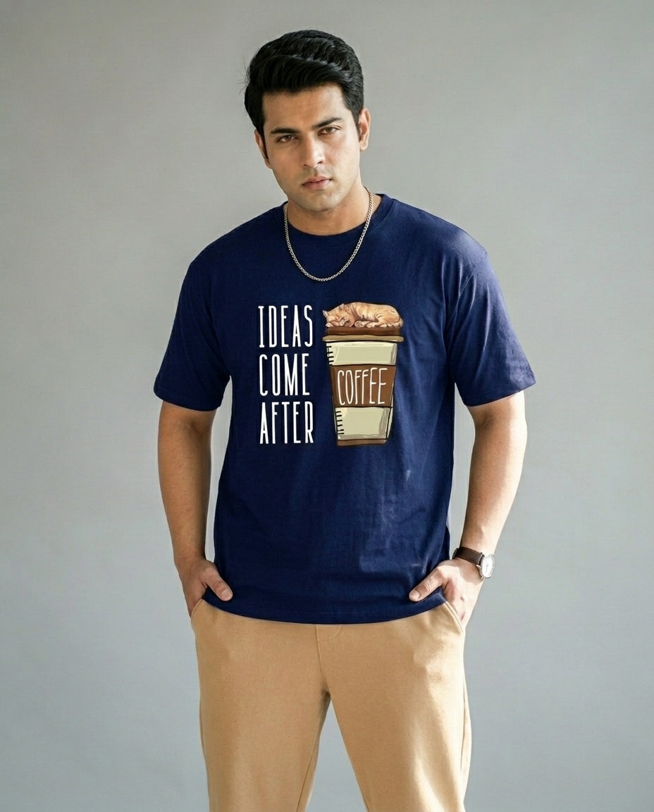 Ideas Come After Coffee Plus Size Men Premium Tee