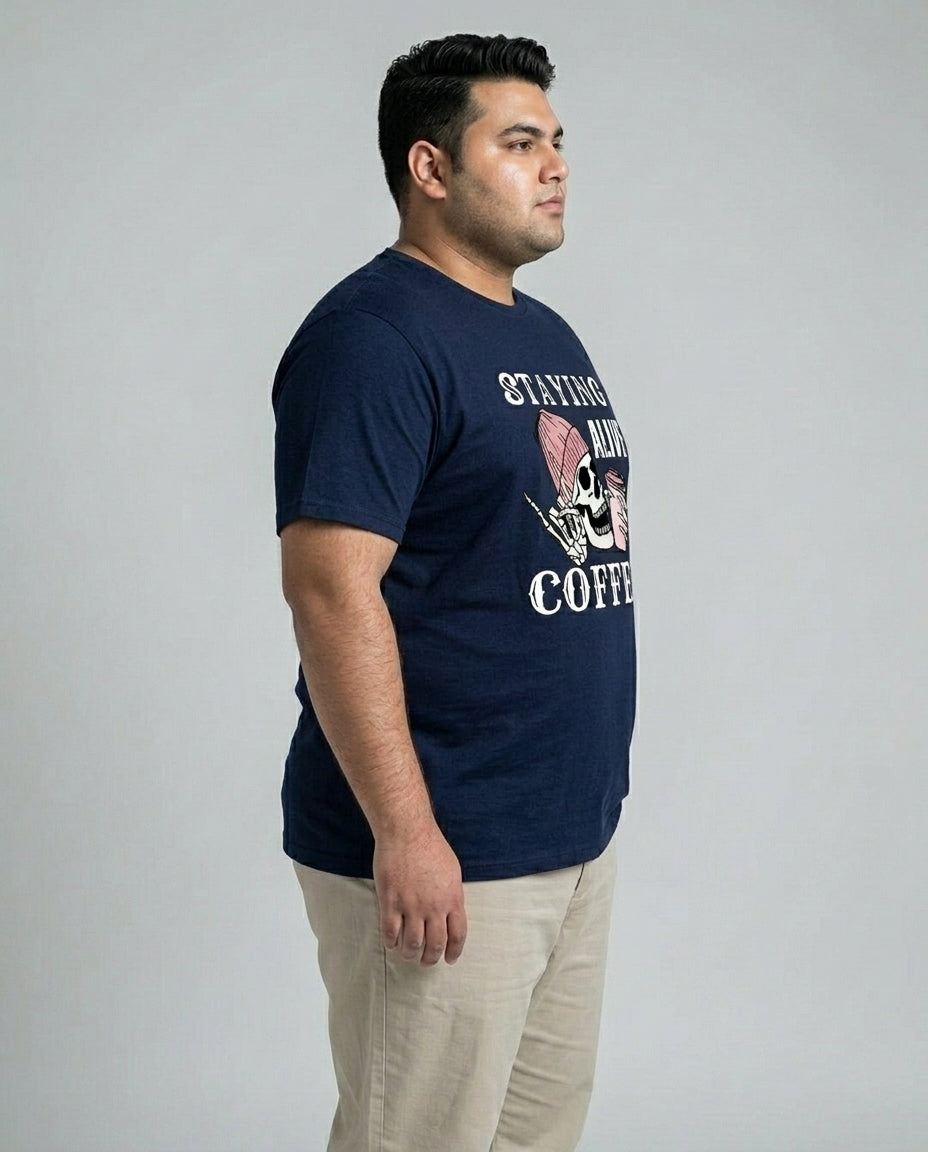Staying Alive Coffee Plus Size Men Premium Tee