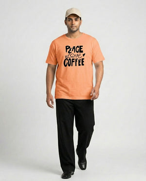 Peace Love Coffee Plus Size Men Premium Tee