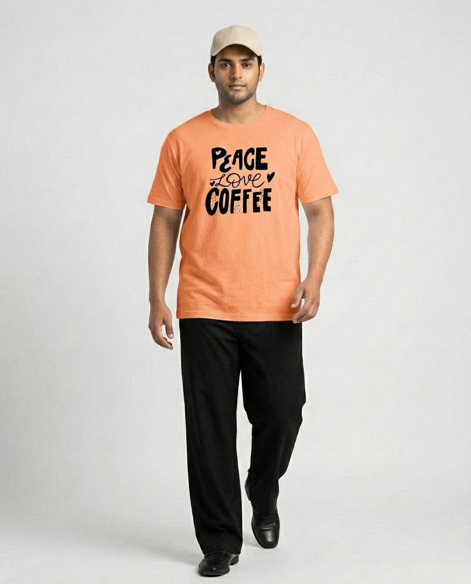 Peace Love Coffee Plus Size Men Premium Tee