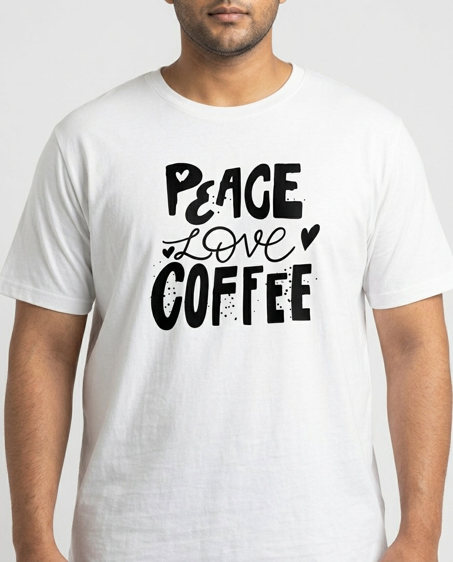 Peace Love Coffee Plus Size Men Premium Tee