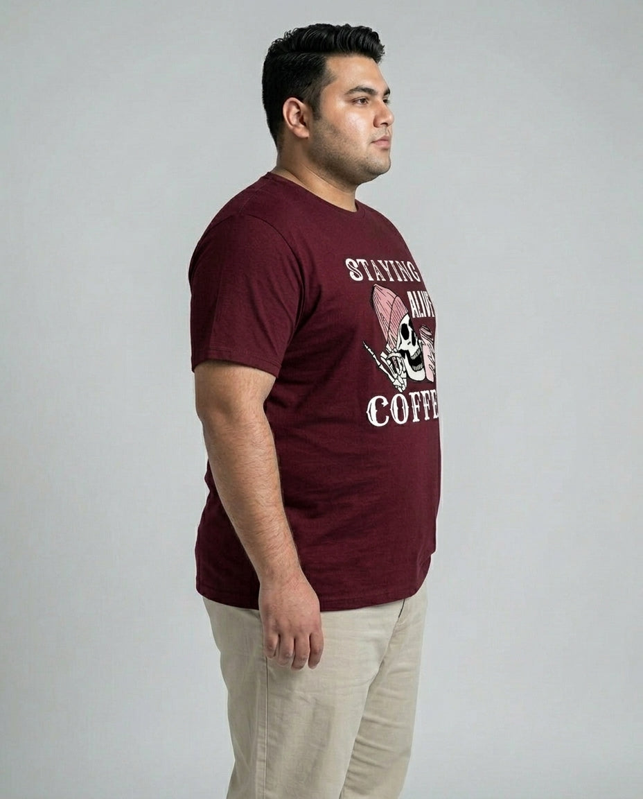Staying Alive Coffee Plus Size Men Premium Tee