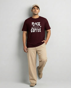 Peace Love Coffee Plus Size Men Premium Tee