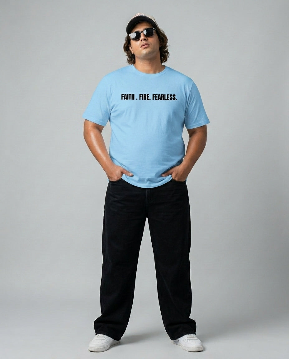 Faith Fire Fearless Plus Size Men Premium Tee