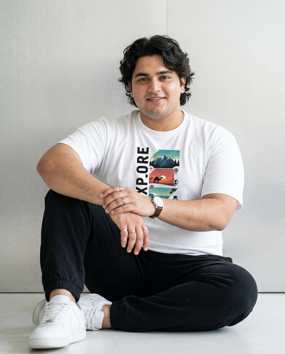 Explore Plus Size Men Premium Tee