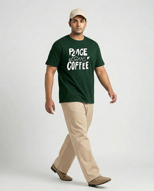 Peace Love Coffee Plus Size Men Premium Tee