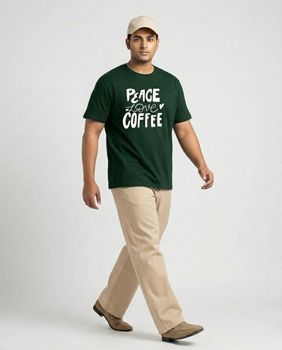 Peace Love Coffee Plus Size Men Premium Tee