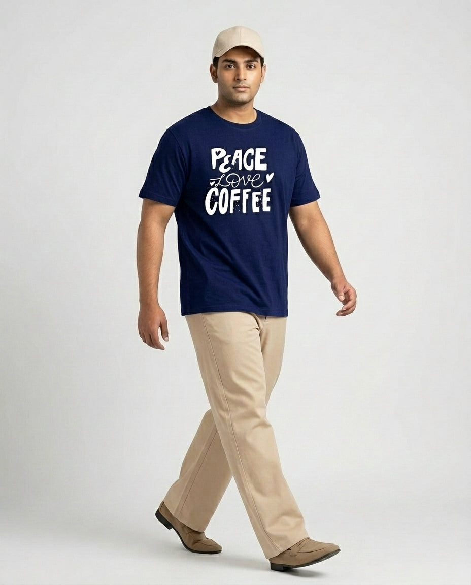 Peace Love Coffee Plus Size Men Premium Tee