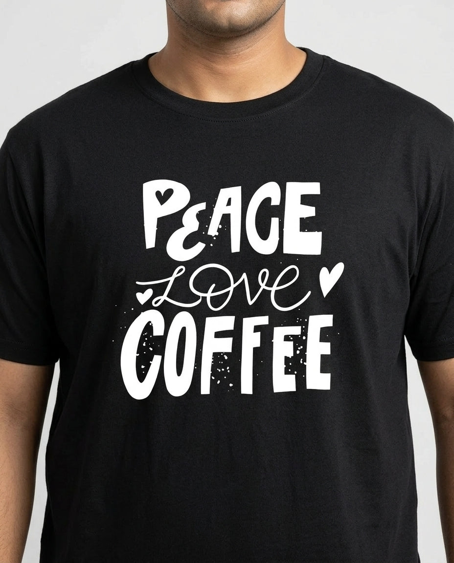 Peace Love Coffee Plus Size Men Premium Tee