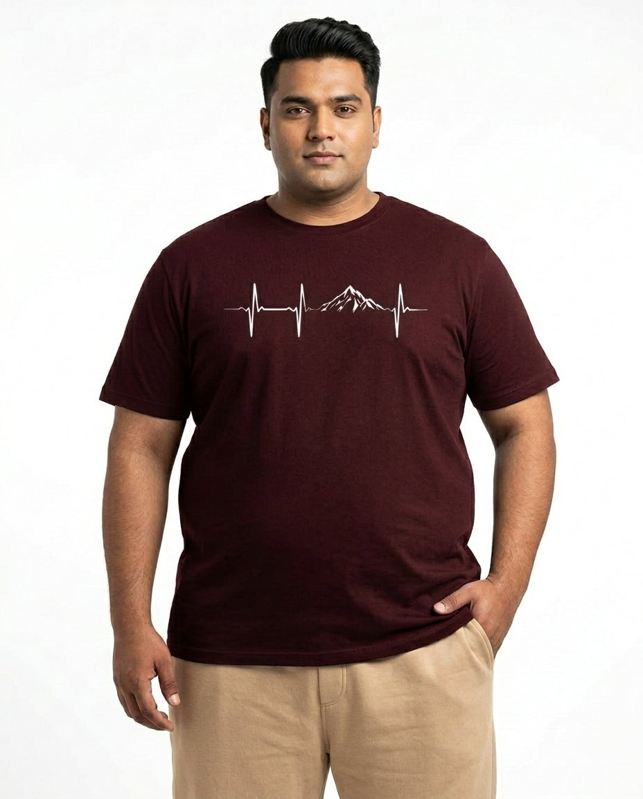 Mountain Pulse Plus Size Men Premium Tee