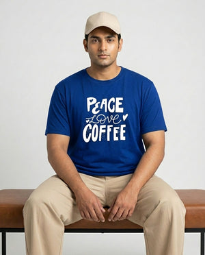 Peace Love Coffee Plus Size Men Premium Tee