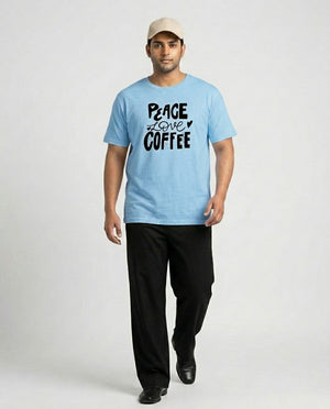 Peace Love Coffee Plus Size Men Premium Tee