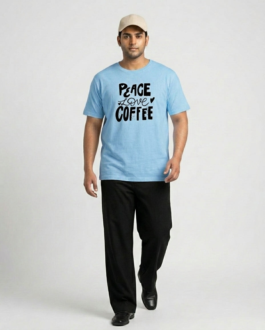 Peace Love Coffee Plus Size Men Premium Tee