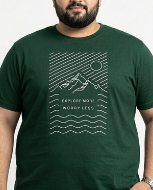Explore More Worry Less Plus Size Men Premium Tee