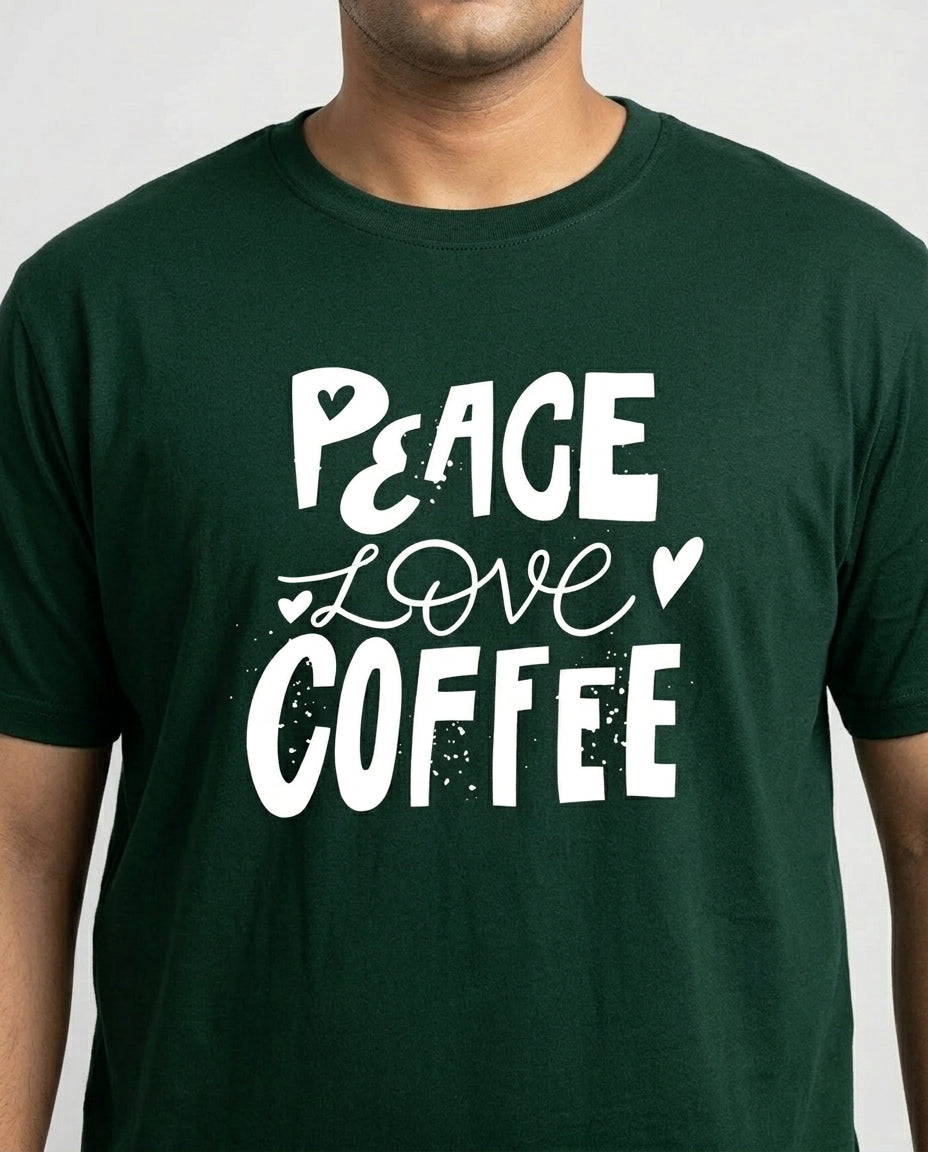 Peace Love Coffee Plus Size Men Premium Tee