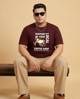 Support Local Coffee Shop Plus Size Men Premium Tee