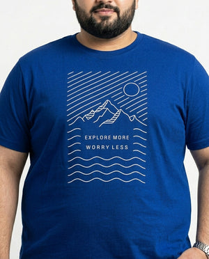 Explore More Worry Less Plus Size Men Premium Tee