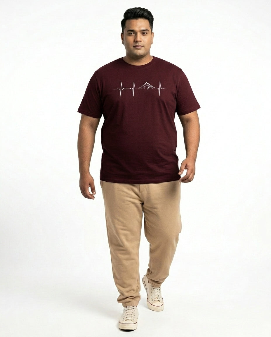 Mountain Pulse Plus Size Men Premium Tee