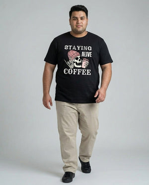 Staying Alive Coffee Plus Size Men Premium Tee