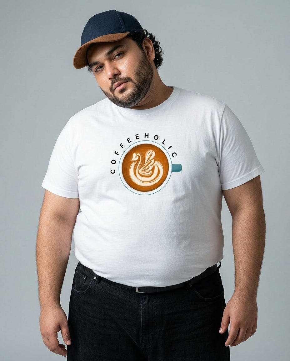 Coffeeholic Plus Size Men Premium Tee