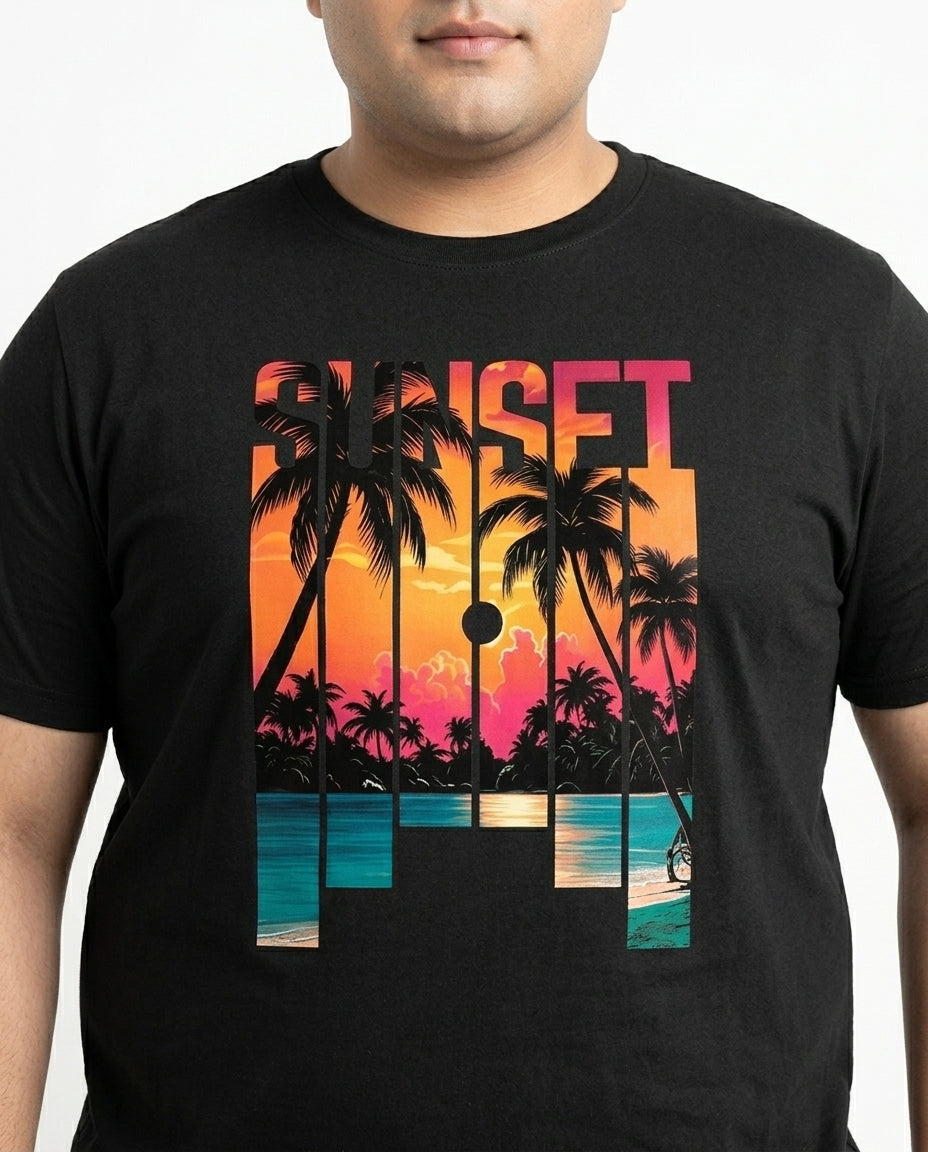 Sunset Plus Size Men Premium Tee