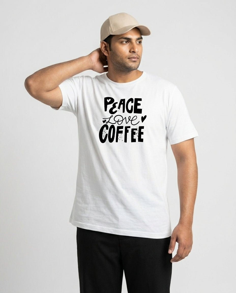 Peace Love Coffee Plus Size Men Premium Tee