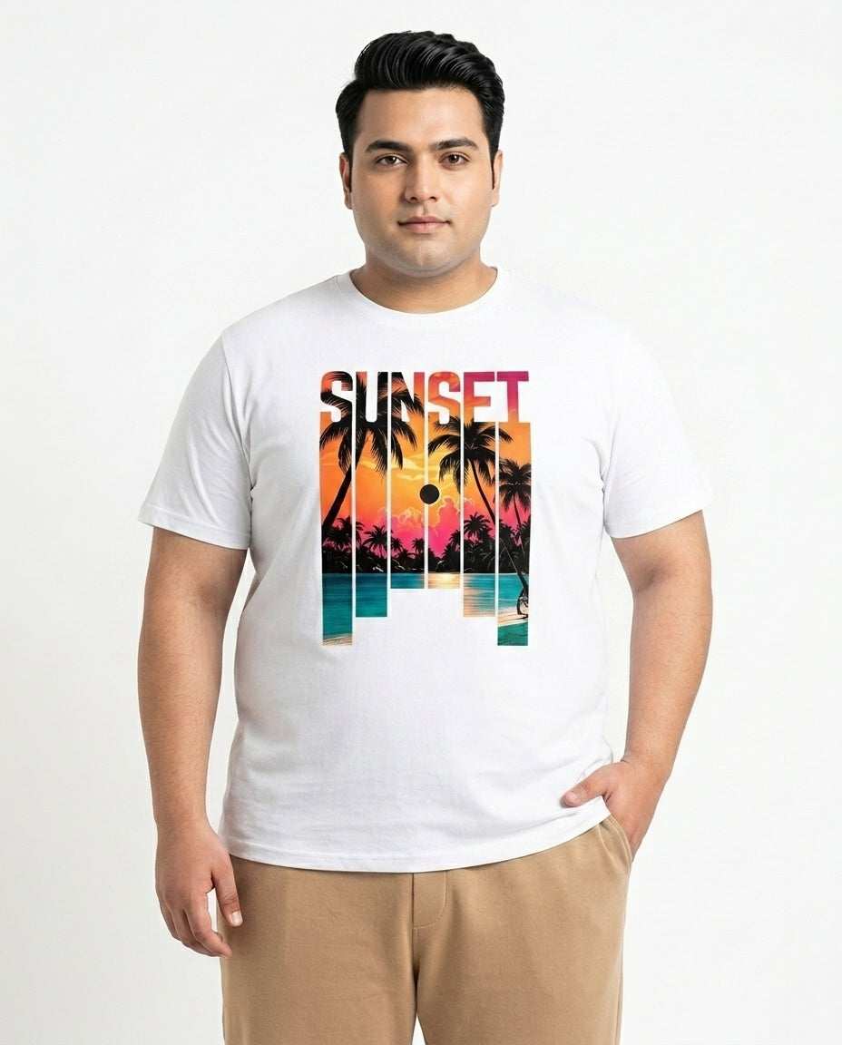 Sunset Plus Size Men Premium Tee