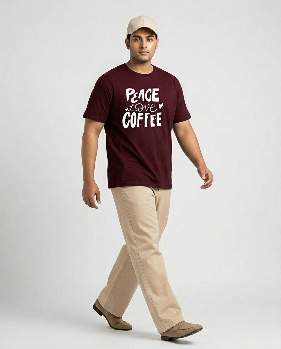 Peace Love Coffee Plus Size Men Premium Tee