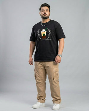 Life Happens, Coffee Helps Plus Size Men Premium Tee