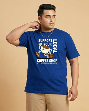 Support Local Coffee Shop Plus Size Men Premium Tee