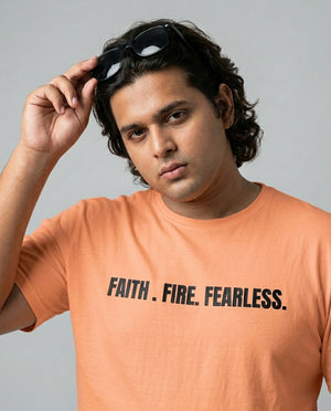 Faith Fire Fearless Plus Size Men Premium Tee