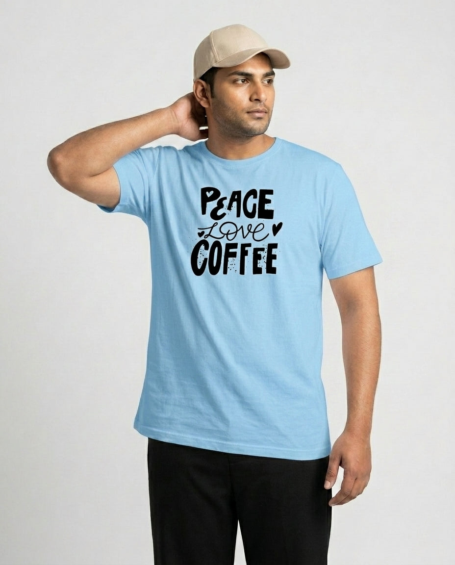 Peace Love Coffee Plus Size Men Premium Tee