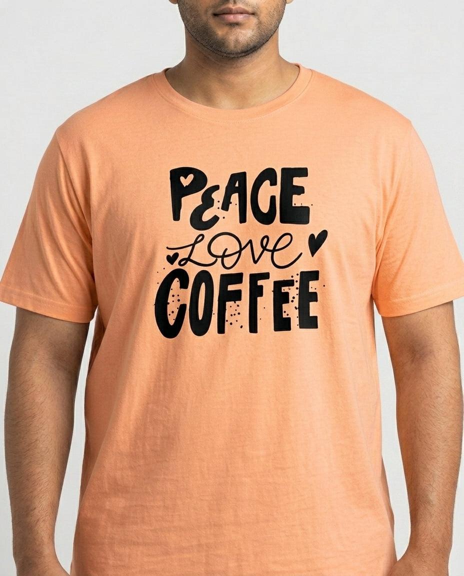 Peace Love Coffee Plus Size Men Premium Tee