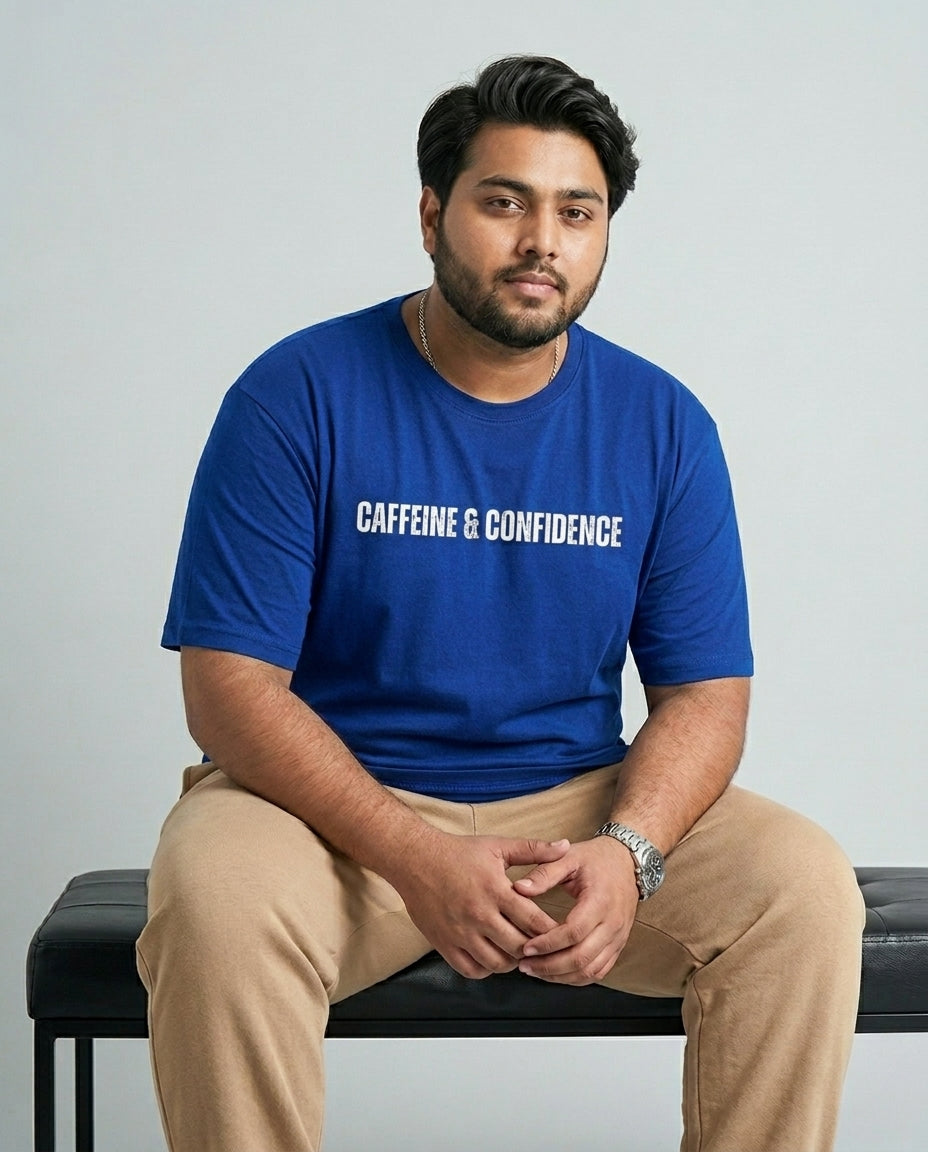 Caffeine & Confidence Plus Size Men Premium Tee