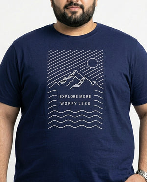 Explore More Worry Less Plus Size Men Premium Tee
