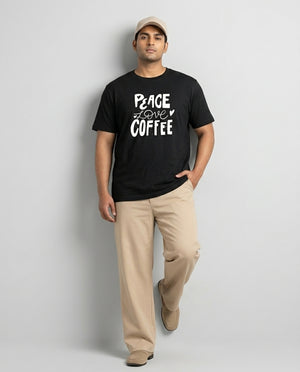 Peace Love Coffee Plus Size Men Premium Tee