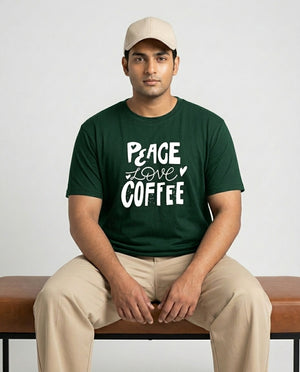 Peace Love Coffee Plus Size Men Premium Tee
