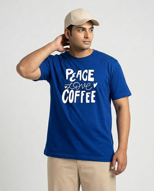 Peace Love Coffee Plus Size Men Premium Tee