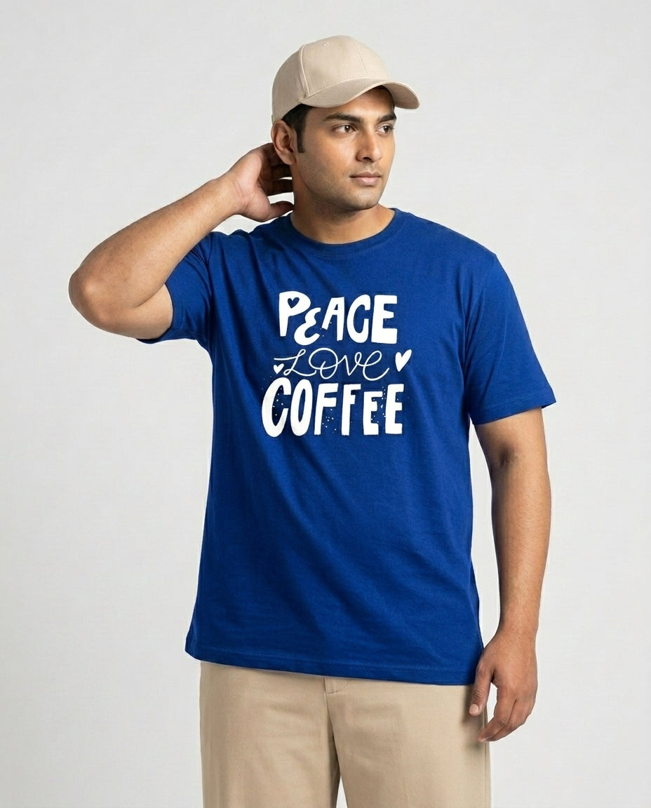 Peace Love Coffee Plus Size Men Premium Tee
