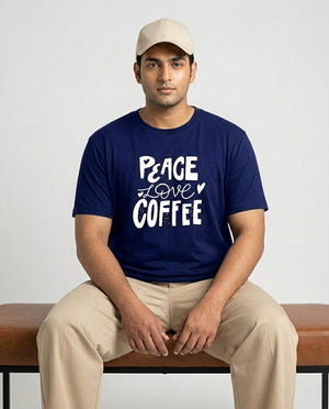 Peace Love Coffee Plus Size Men Premium Tee